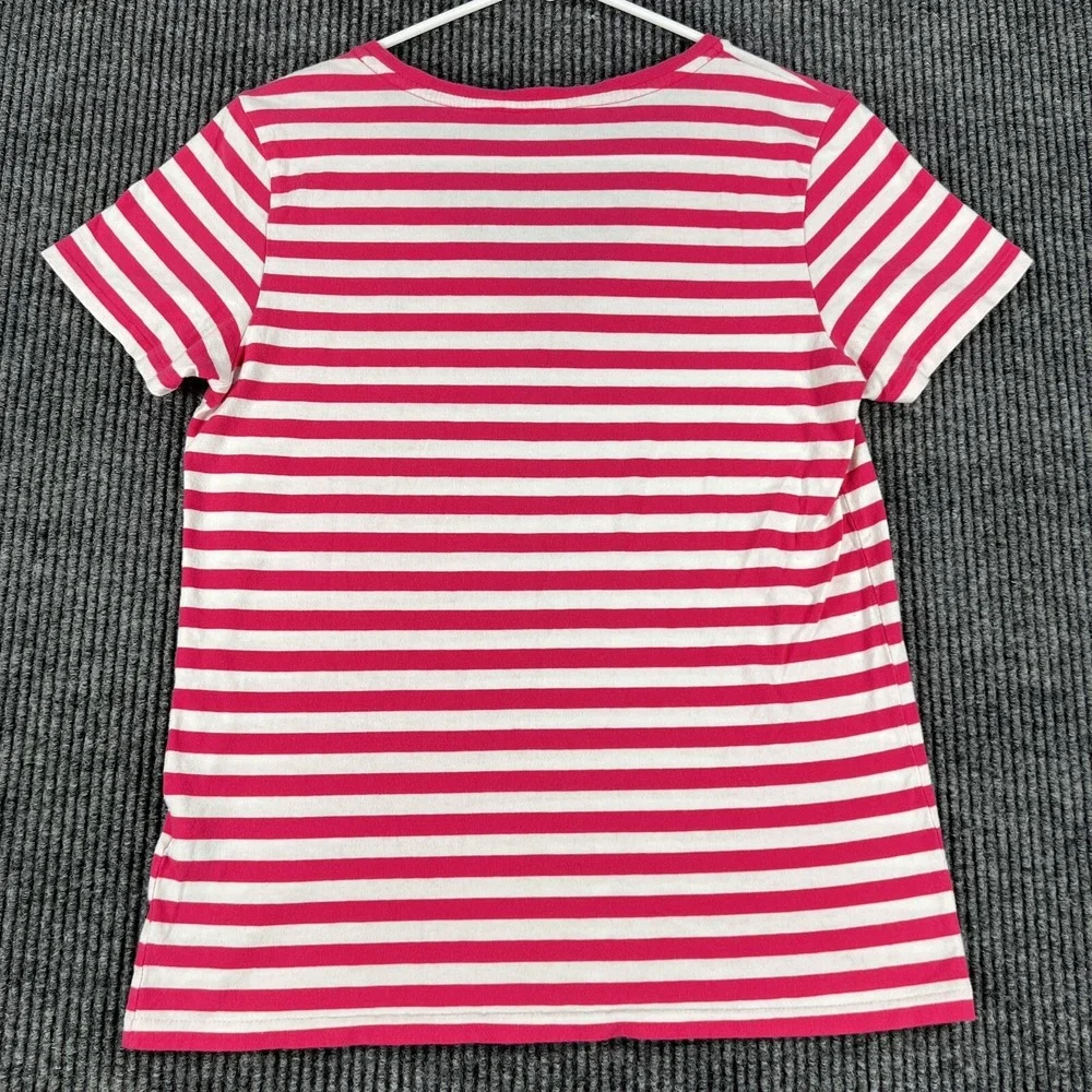Ralph Lauren Shirt Youth Girls Large Pink Striped Short Sleeve Soft Cotton